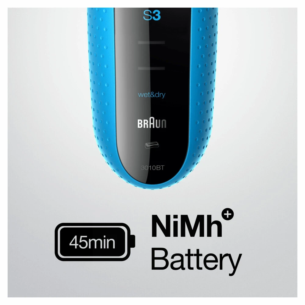 Braun Elektrisch Scheerapparaat Series 3 3010BT Zwart / Blauw - Afbeelding 2