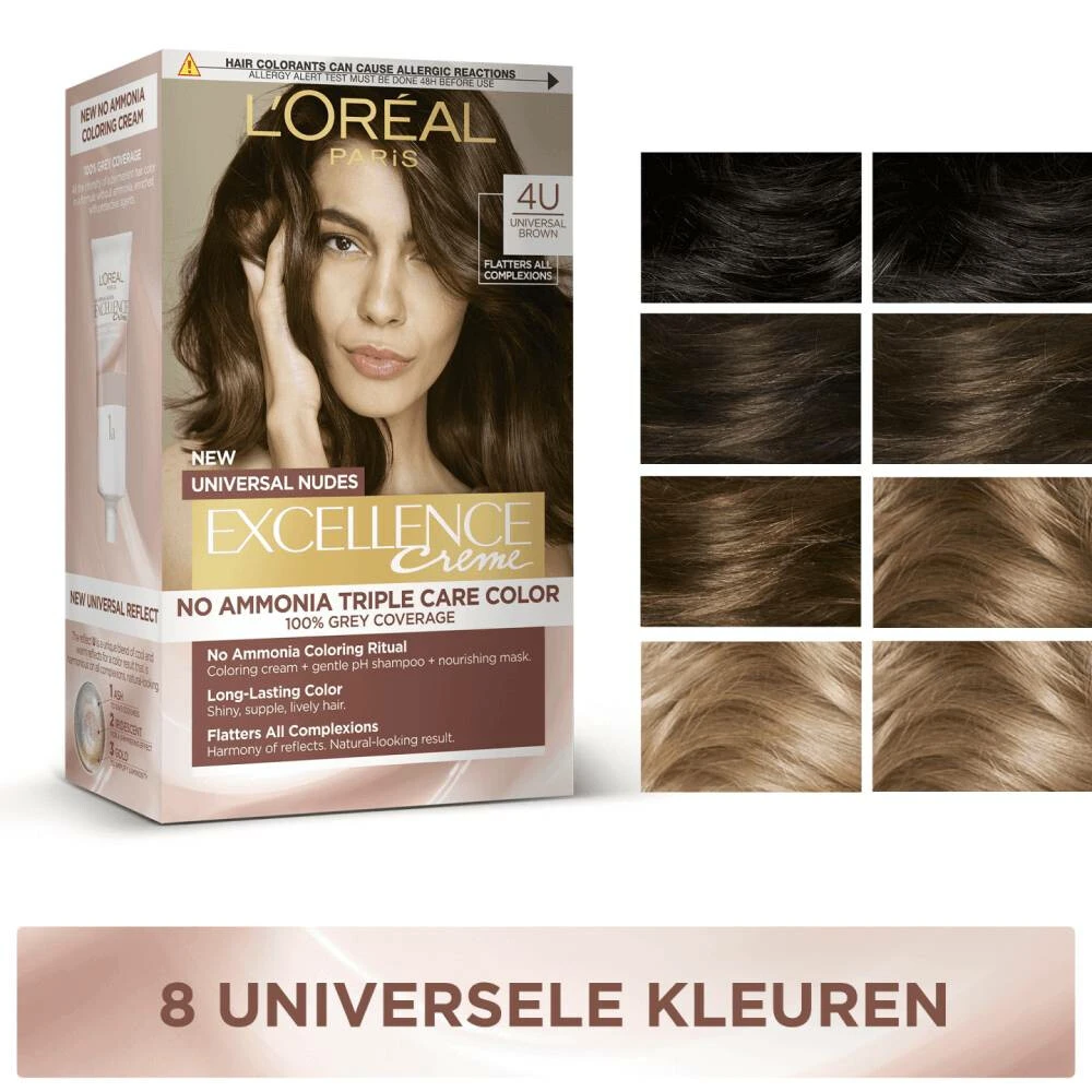 L'Oreal Lu0027Oréal Excellence Creme Universal Nudes 4U Universeel Middenbruin - Afbeelding 6