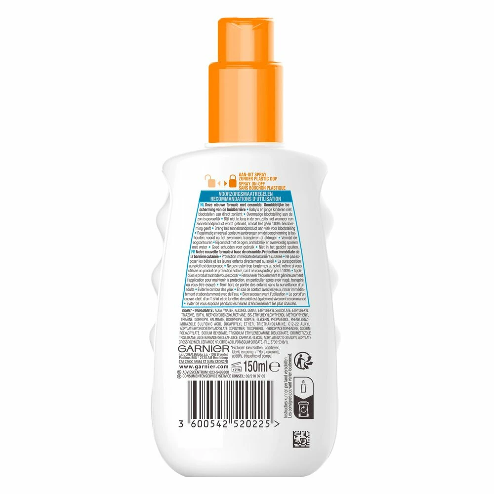 Garnier Ambre Solaire Kids Ceramide Protect Zonnebrandspray SPF 50+ - Afbeelding 2