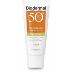 2x Biodermal Zonnefluïde Gezicht Matterend SPF 50