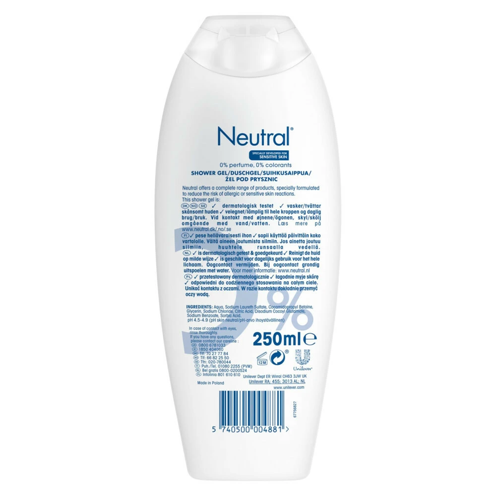 6x Neutral Showergel - Afbeelding 2