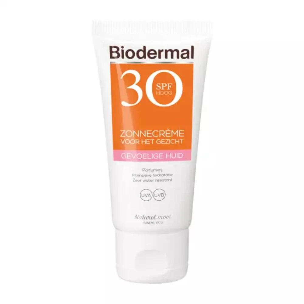 2x Biodermal Zonnecreme Gezicht Gevoelige Huid SPF 30