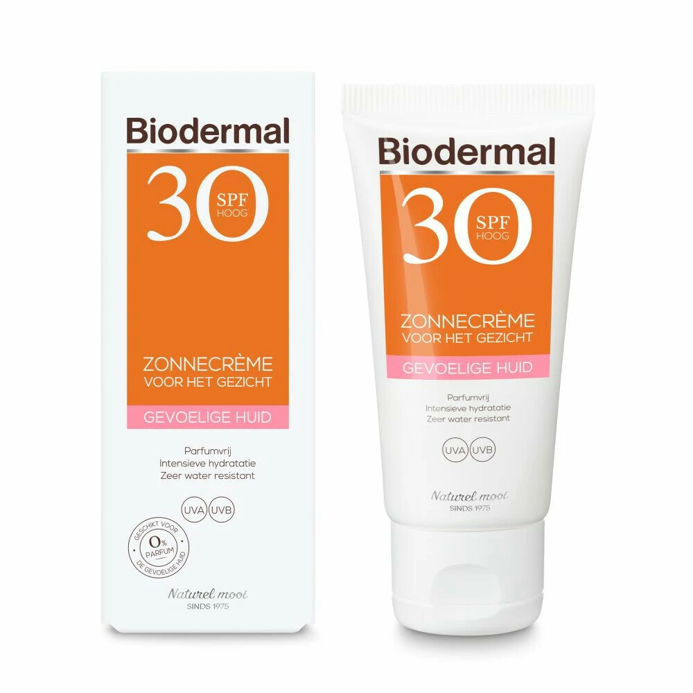 2x Biodermal Zonnecreme Gezicht Gevoelige Huid SPF 30 - Afbeelding 2