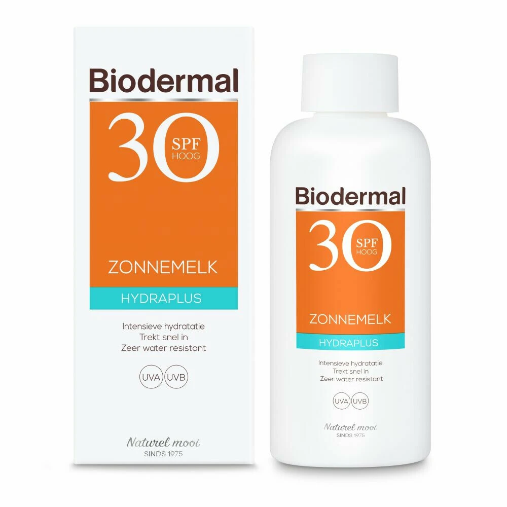 2x Biodermal Hydraplus Zonnemelk SPF 30 - Afbeelding 2
