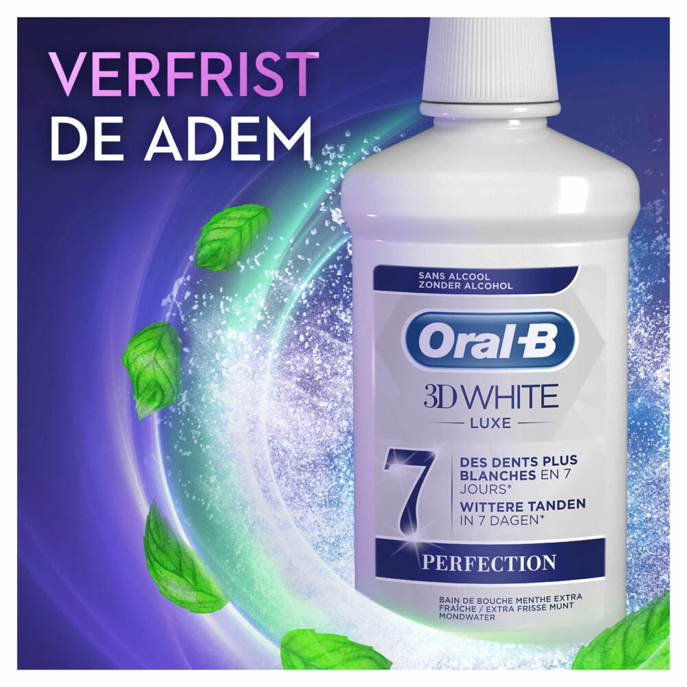 Oral B 6x Oral-B Mondwater 3D White Luxe Perfection - Afbeelding 4