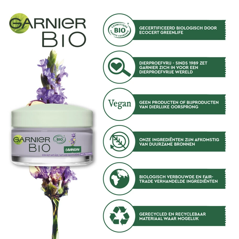 Garnier Bio Lavendel Anti Age Nachtcreme - Afbeelding 4