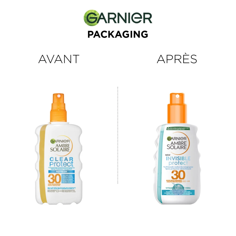 Garnier Ambre Solaire Invisible Protect Transparante Zonnebrandspray SPF 30 Aloe Vera - Afbeelding 3